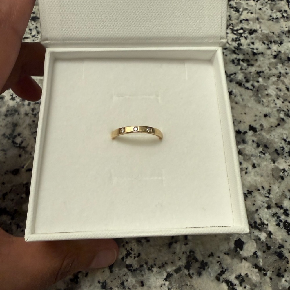 Mejuri Gold Band with Diamonds